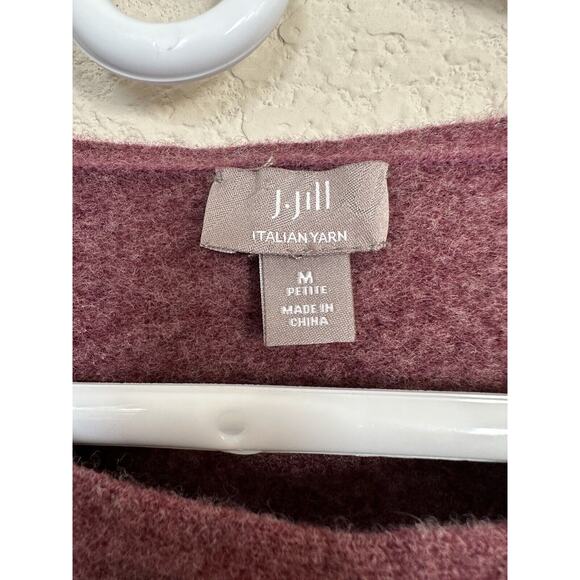 J Jill Sweater Womens Maroon Wool Cashmere Marbled Knit Tunic Size M - Picture 3 of 7